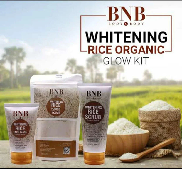 BNB Brightening Rice Extract Bright & Glow Kit 3 in 1