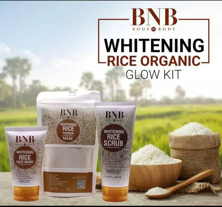 BNB Brightening Rice Extract Bright & Glow Kit 3 in 1