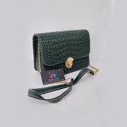 Stylish crocodile texture cross body bag