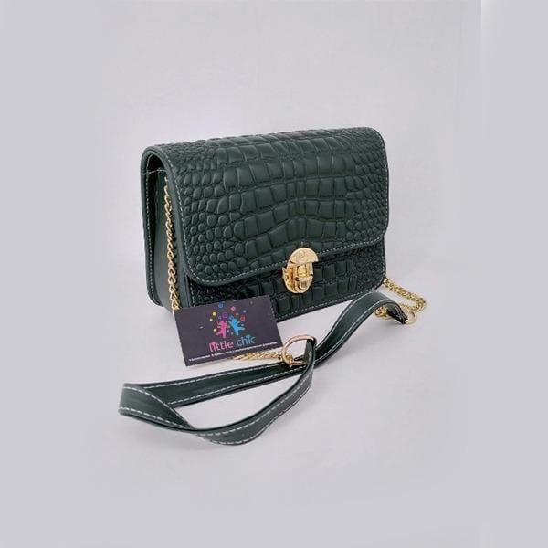 Stylish crocodile texture cross body bag