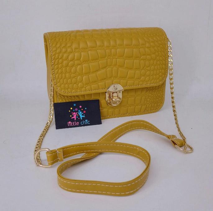 Stylish crocodile texture cross body bag