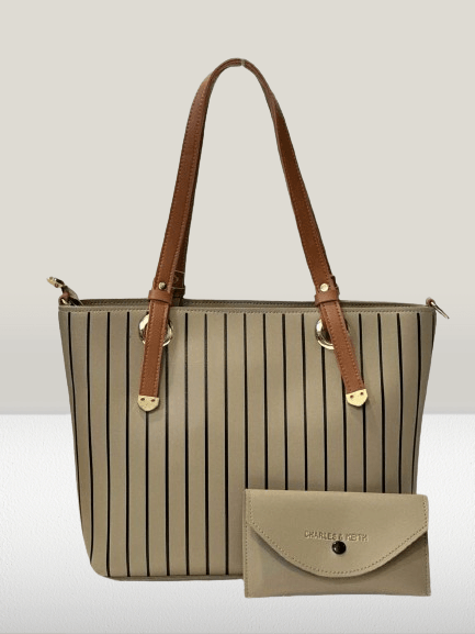 2 PCs leather hand bag set