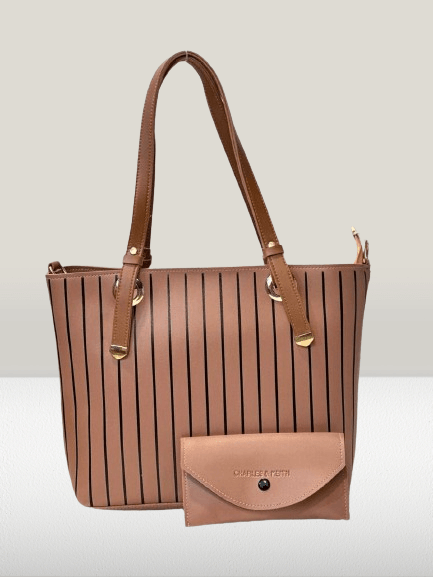 2 PCs leather hand bag set