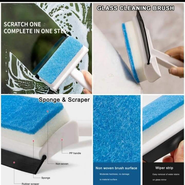 Glass Cleaner 2 In 1 Glass Cleaning Towel Brush Brush Cleaning Mirror