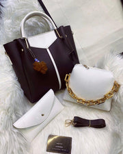 3pcs trendy leather handbag