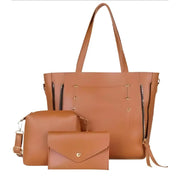 3pcs tote leather handbag