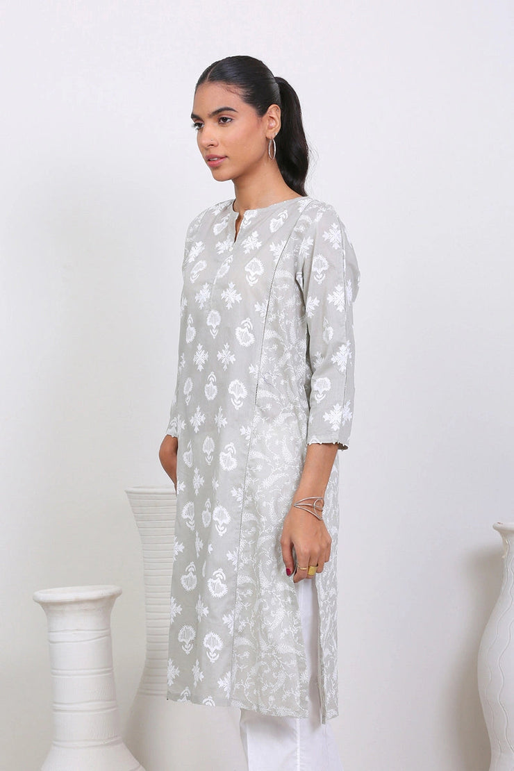 MYSTIQUE PRINT BLOCKED KURTA WITH TROUSER