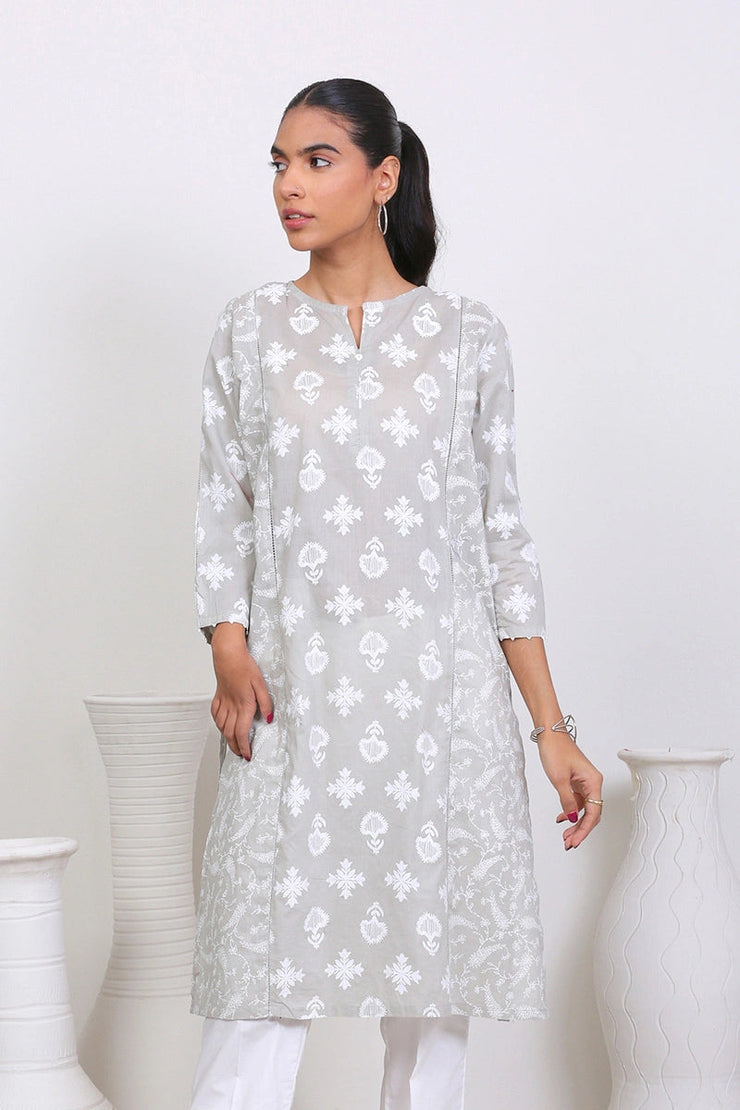 MYSTIQUE PRINT BLOCKED KURTA WITH TROUSER