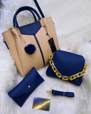 3pcs trendy leather handbag